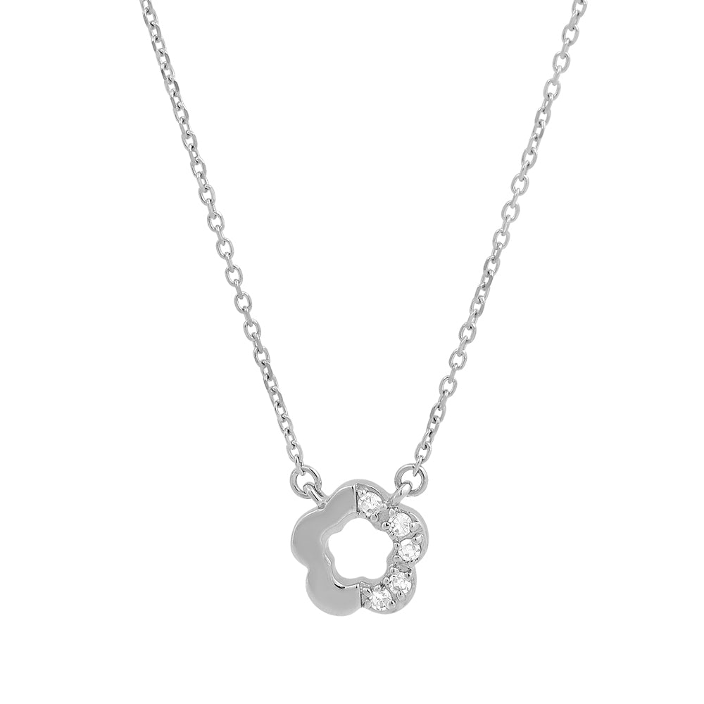 Diamond Necklace 14k Gold Flower