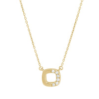 Diamond Necklace 14k Gold Square