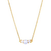 Diamond Halskette 18k Gold Freshwater Pearl