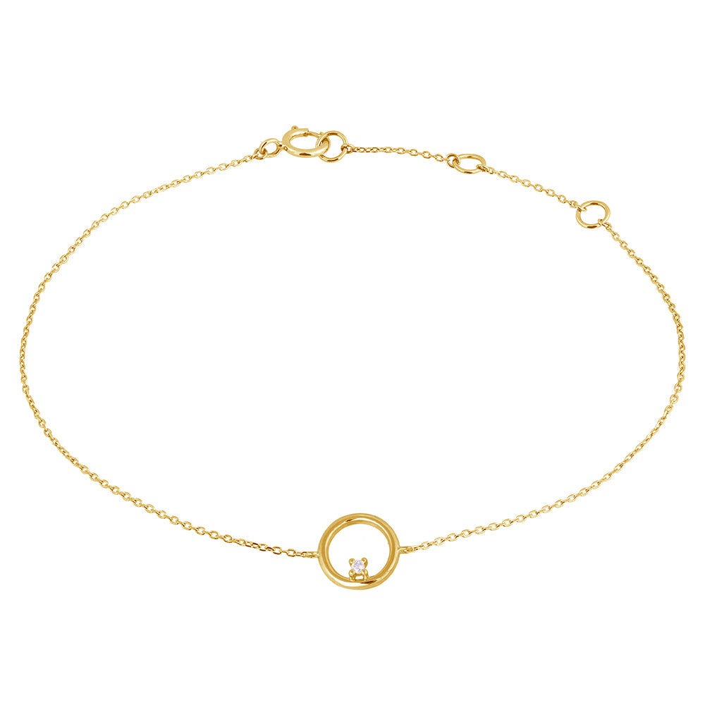 Diamond Bracelet 18k Gold Circle