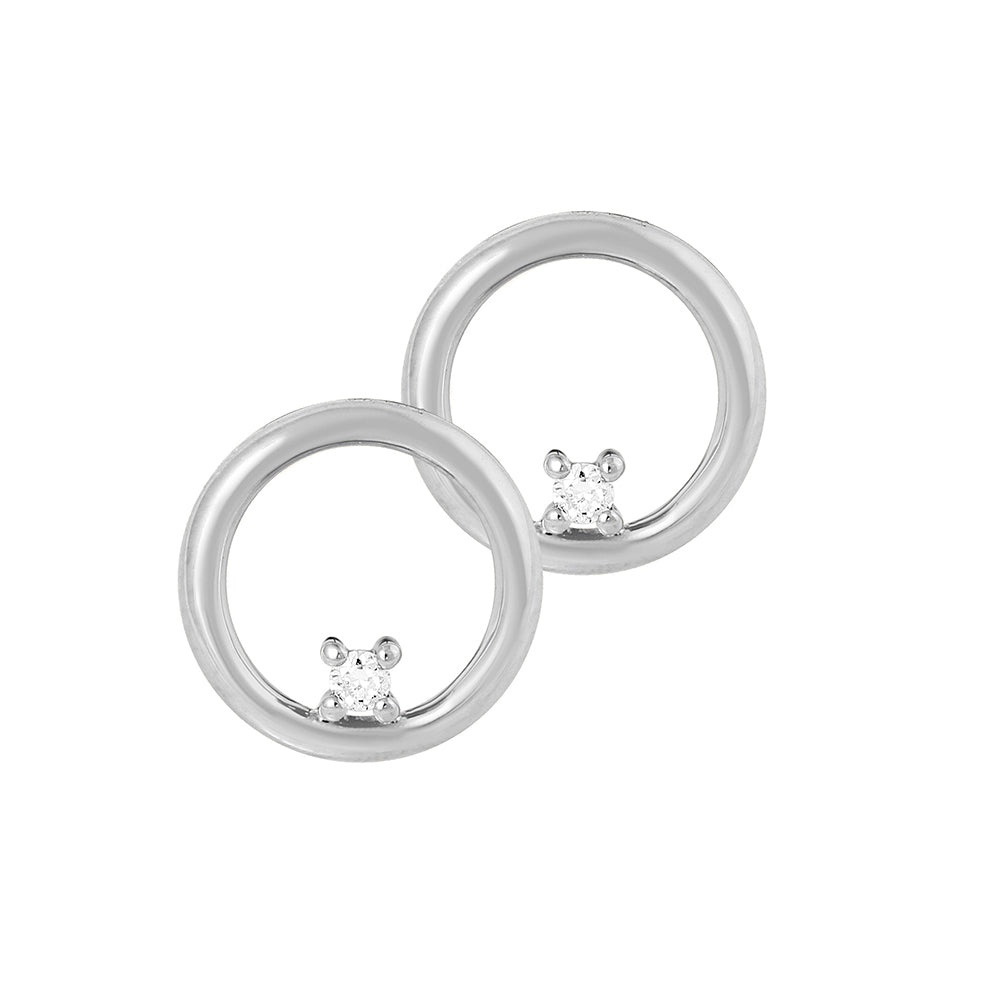 Diamond Earstuds 18k Gold Circle