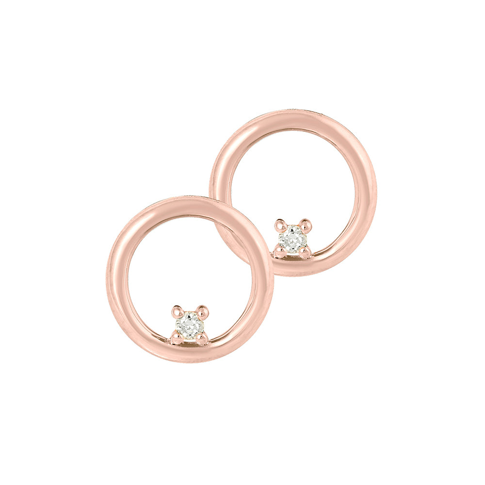 Diamond Earstuds 18k Gold Circle