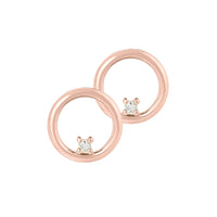 Diamond Earstuds 18k Gold Circle