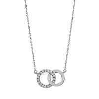 Diamond Necklace 18k Gold Double circle