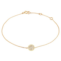 Diamond Bracelet 18k Gold Round pavé