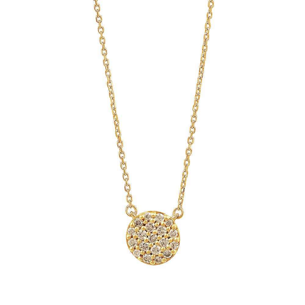 Diamond Halskette 18k Gold Round pavé