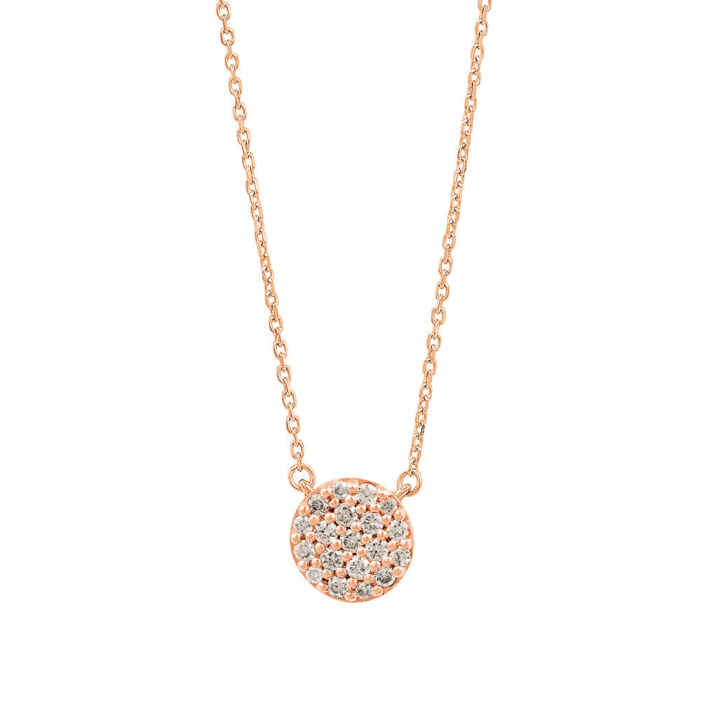 Diamond Halskette 18k Gold Round pavé