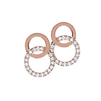 Diamond Earstuds 18k Gold double Circle